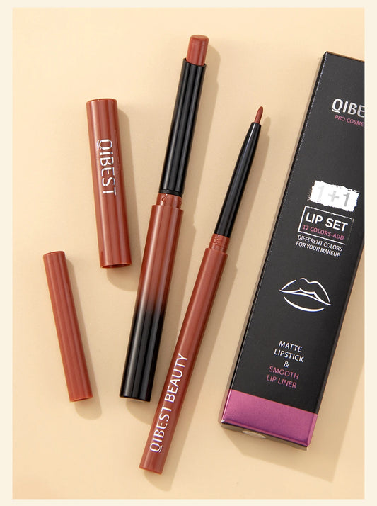 VelvetLine™ Matte Lipstick Pencil – Waterproof & Long-Lasting Color