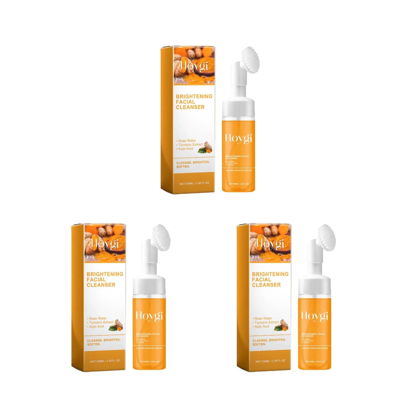 Limpiador facial espumoso de cúrcuma Hoygi™: limpieza profunda, piel radiante y limpia